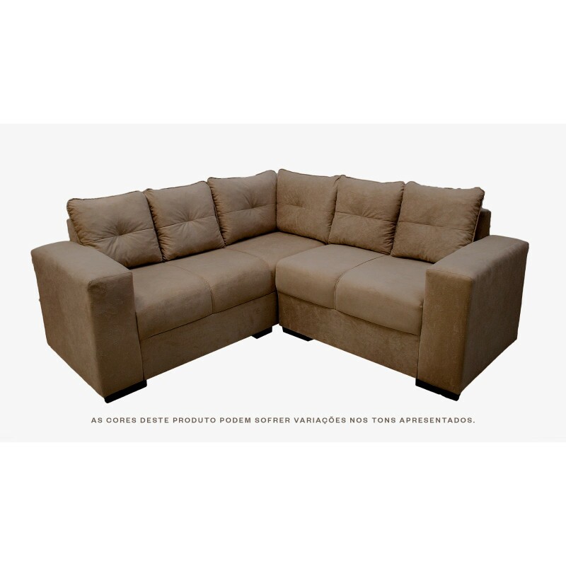 Sofá de Canto 3x2 Lugares Athena Caramelo Masterflex