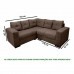 Sofá de Canto 3x2 Lugares Athena Castor Masterflex