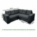 Sofá de Canto 3x2 Lugares Athena Cinza Masterflex