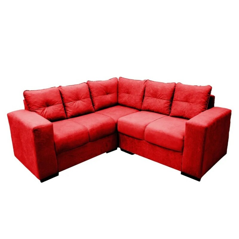 Sofá de Canto 3x2 Lugares Athena Vermelho Masterflex