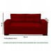 Sofá 3 Lugares Confort Vermelho Masterflex