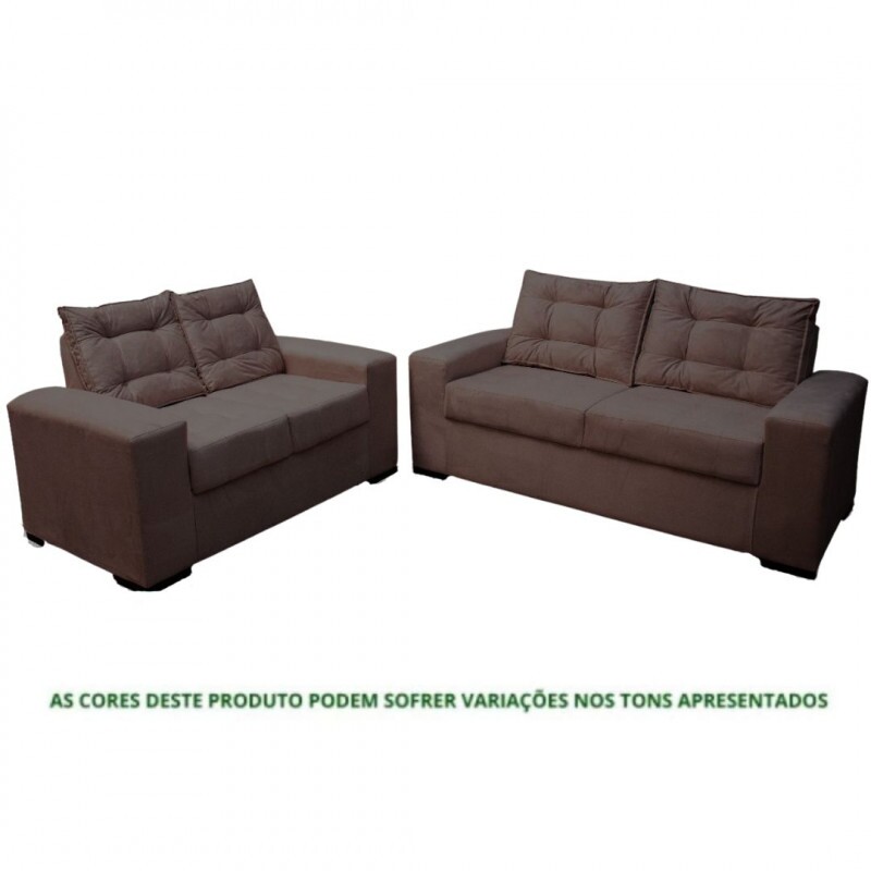 Conjunto de Sofá 2x3 Lugares Torun Marrom Masterflex