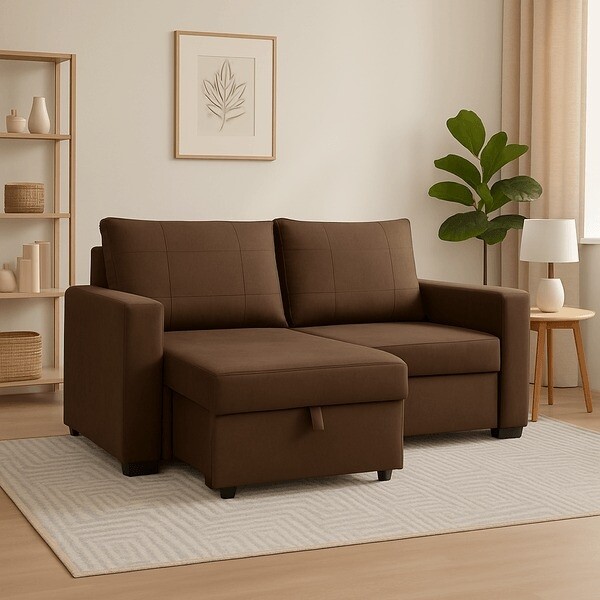 Estofado Retrátil Vitória Marrom - Bacetto  Estofado Retrátil Vitória Marrom - Bacetto