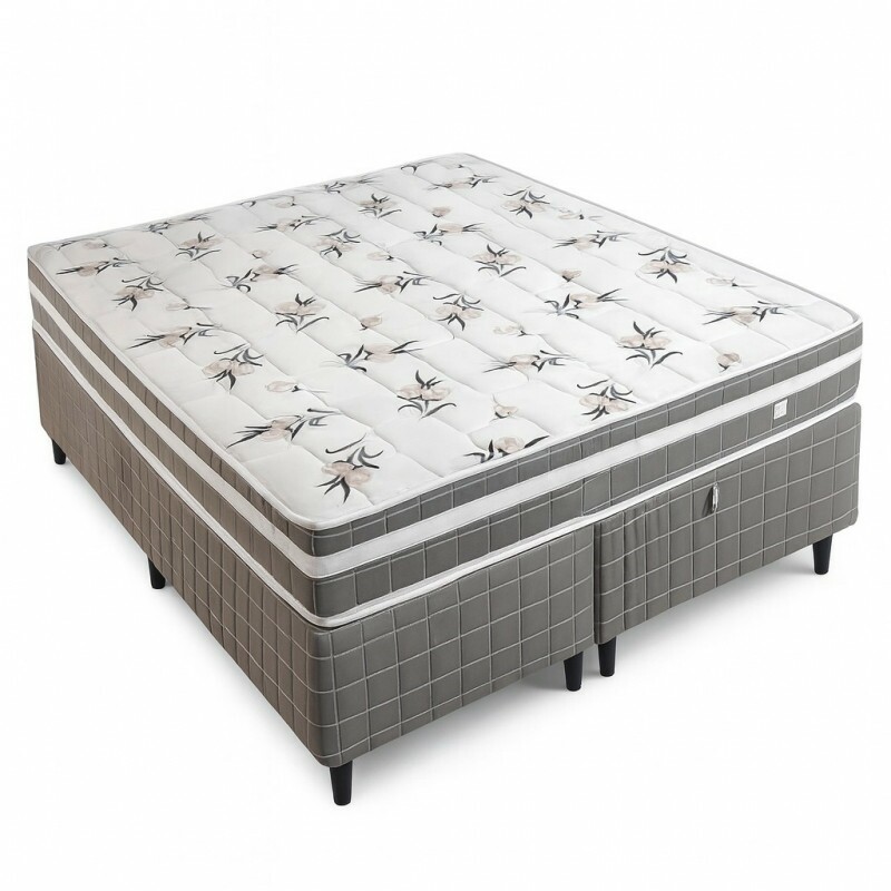 Conjunto Box Viena Queen ( Base+ Colchão) Molas Ensacadas 198x158x52 Conjunto Box Viena Queen ( Base+ Colchão) Molas Ensacadas 198x158x52