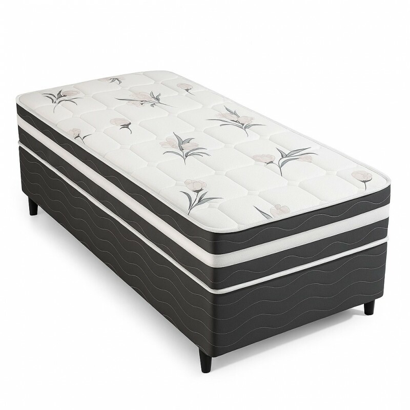 Conjunto Box Viena Casal ( Base+ Colchão) Molas Ensacadas 88x188x52 Conjunto Box Viena Casal ( Base+ Colchão) Molas Ensacadas 88x188x52