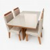 Conjunto para Sala de Jantar 135x90cm Frisa com 04 Cadeiras Riviera Castanho / Off White- LJ Moveis Conjunto para Sala de Jantar 135x90cm Frisa com 04 Cadeiras Riviera Castanho / Off White- LJ Moveis