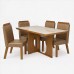 Conjunto para Sala de Jantar  135x90cm Frisa com 04 Cadeiras Riviera Castanho / Capuccino- LJ Moveis