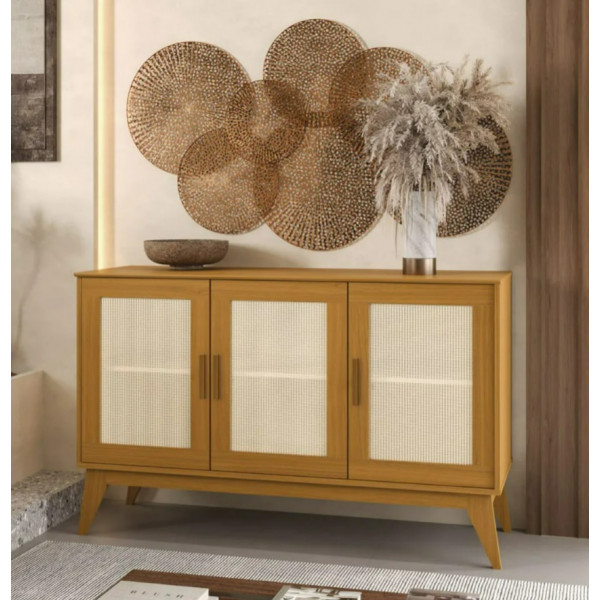 Buffet Aparador  3 Portas Com Tela Cedro Andorra Edn