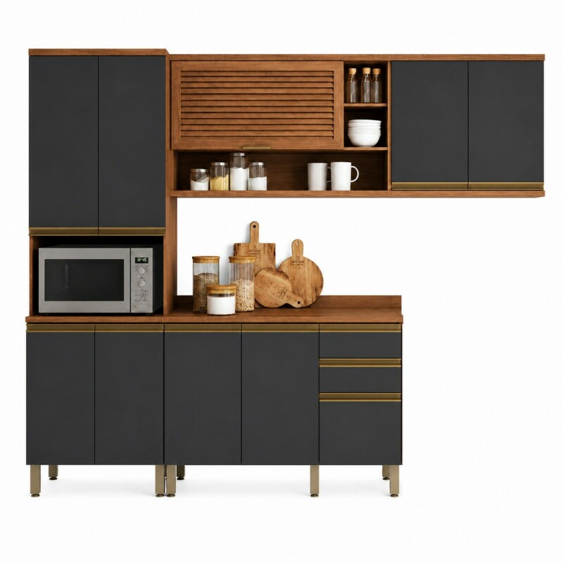 Cozinha Modulada 04 Peças Macadamia TELASUL Cozinha Modulada 04 Peças Macadamia TELASUL
