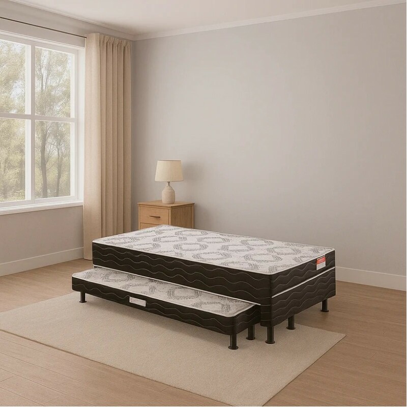 Cama Box Solteiro Com Auxiliar Rubi 88x188 Reconflex