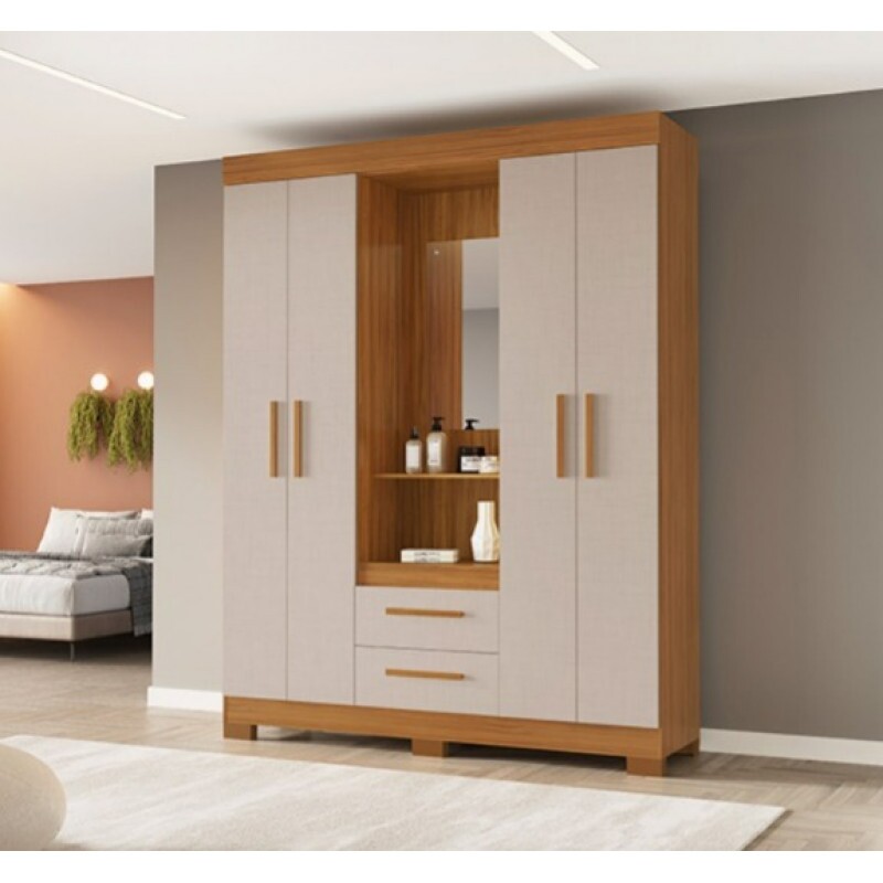 Guarda-Roupa 4 portas 2 Gavetas NT 6055 Freijo/Off White Notável Guarda-Roupa 4 portas 2 Gavetas NT 6055 Freijo/Off White Notável
