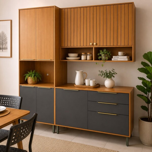 Cozinha Compacta 3 Peças MDF Divina Mgm Móveis Cozinha Compacta 3 Peças MDF Divina Mgm Móveis