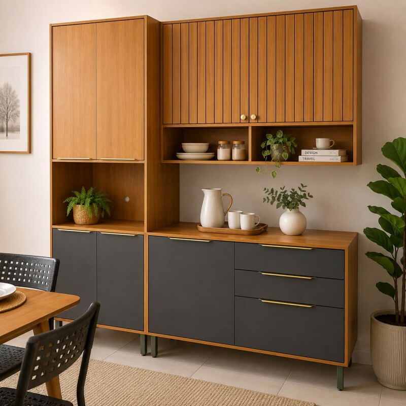 Cozinha Compacta 3 Peças MDF Divina Mgm Móveis Cozinha Compacta 3 Peças MDF Divina Mgm Móveis