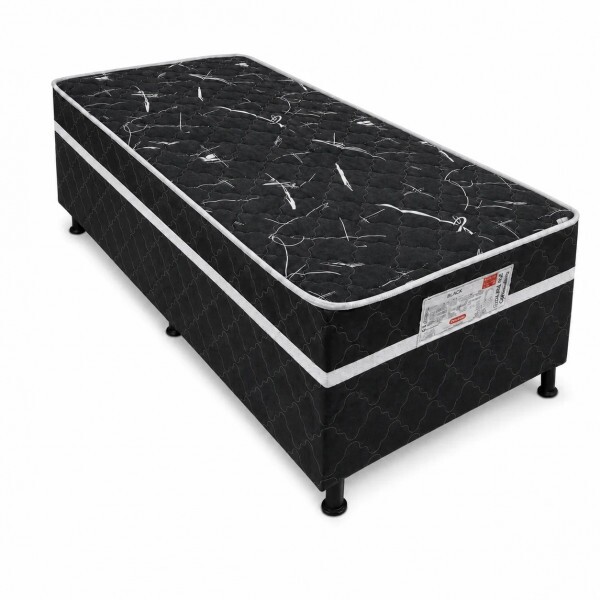 Cama Box Solteiro Conjugada Bordado D28 88x188 Black Bacetto Cama Box Solteiro Conjugada Bordado D28 88x188 Black Bacetto